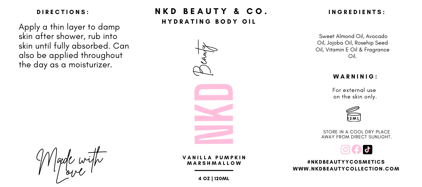 Vanilla Pumpkin Marshmallow Body Oil